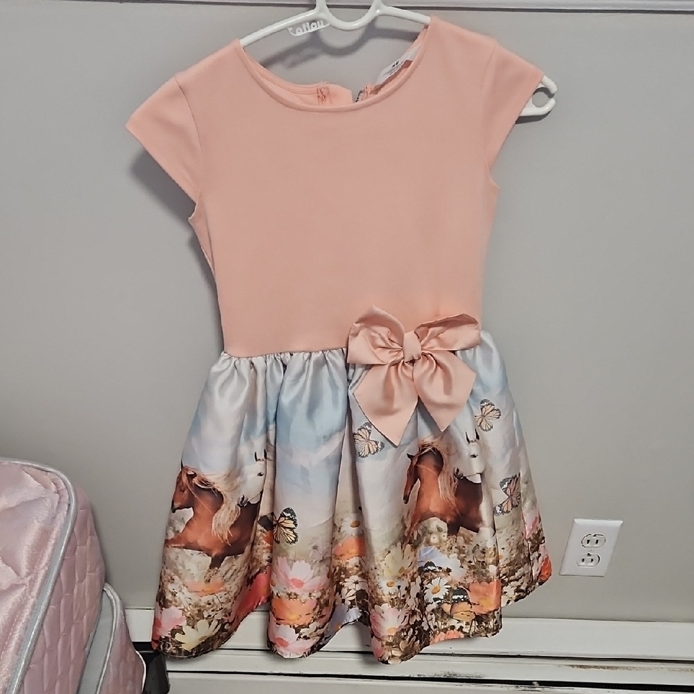 H&M Peach and Multicolor Kids Dress